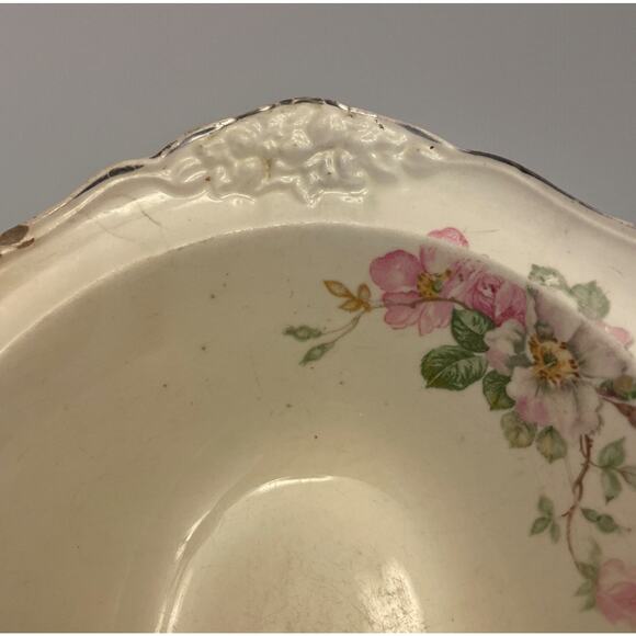 VTG 1940s TS&T Vegetable Bowl Modern Farmhouse Cottagecore Primitive Centerpiece - Picture 8 of 15